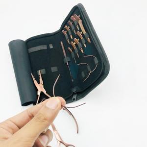 Kit de herramientas de extensión de cabello a mano, cuentas negras mate, lazo de tracción y herramienta de gancho, Kit de herramientas de extensión de trama, Kit de alicates de extensión de cabello - Product Image 3
