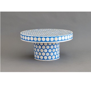 Support à gâteau en incrustation d'os couleur verte fait à la main des fêtes polies brillantes décorer des outils de cuisson en incrustation d'os de forme carrée - Product Image 4