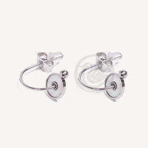 Pendientes Circulares Minimalistas de Acero Inoxidable YFB E228 P, Joyería de Moda - Product Image 2