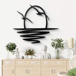 Décoration murale florale contemporaine en métal, élégante, inspirée de la nature, à suspendre pour chambre à coucher, salon, intérieur - Product Image 6