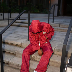 Nylon Windbreaker Tracksuits <b>Zip</b> up Jacket and <b>Shorts</b> 2 Piece Set Casual Streetwear Nylon Tracksuit Set Reflective Sportswear - Product Image 1