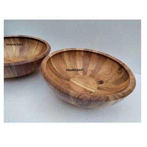 Tazón de madera de Acacia Natural hecho a mano, cuenco caliente de madera para fruta y ensalada, tazón de servicio de alta calidad a la moda para hotel y restaurante - Product Image 6