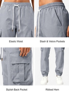 Men's Casual Canvas <b>Cargo</b> <b>Pants</b> Tapered Joggers | Multi-Pocket Utility <b>Elastic</b> <b>Waist</b> Drawstring Anti-Wrinkle Breathable - Product Image 5