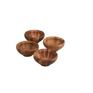 Mini bol rond en bois avec Base bol de service naturel mélange de salades artisanal et personnalisé de différentes tailles - Product Image 6