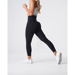 Últimas personalizado al por mayor negro firma Leggings suave sedoso mantecoso cintura alta y ropa activa moda gimnasio Leggings para mujeres - Product Image 6