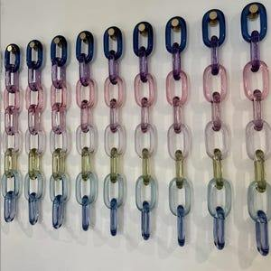 Chaîne à maillons en résine personnalisée écologique, grande taille, transparente et multicolores, décoration artisanale pour la maison - Product Image 3