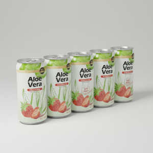 BOISSON GAZEUSE À LA FRAGRANCE DE FRAISE ET D'ALOE VERA DE QUALITÉ SUPÉRIEURE 320 ml AVEC DE VRAI JUS D'ALOE VERA VENTE EN GROS FABRICANT DE BOISSONS À LA FRUITE OEM ODM - Product Image 4