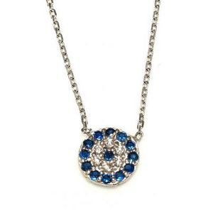 Collar de Plata de Ley 925 con Ojo Turco y Piedra Blanca-Azul para Regalo - Product Image 1