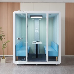 Cabina Acústica de Oficina de 4 a 6 Plazas, Móvil, con Ruedas, Luz LED, Privacidad de Audio - Product Image 1