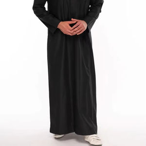 Prix raisonnable, logo personnalisé, vêtements musulmans, Jubba, robe élégante pour homme, robe arabe, Jubba Thobe avec col montant - Product Image 4