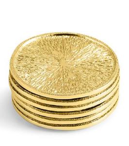 Sous-verres en métal antique en aluminium, texture en relief, vente en gros d'usine, ensemble de 4 sous-verres en pierre noire - Product Image 2