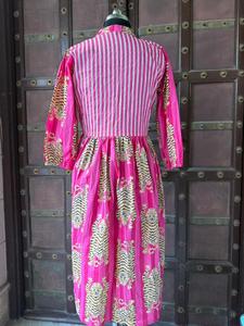 Vestido largo hasta la rodilla estilo bohemio con estampado de tigre para mujer, de algodón suave, hecho a mano, ecológico, para fiestas de verano, natural - Product Image 2