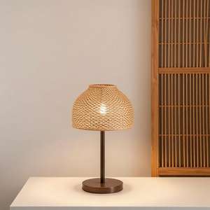 Handmade Indian Style basket Oval Rattan Hang Light New Trend Woven <b>Bamboo</b> Pendant Lamp for Home Featuring Stone basket - Product Image 4