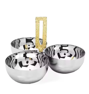 Bols de service de luxe finis ronds martelés décoratifs en métal de qualité supérieure sur des cornes de renne - Product Image 6