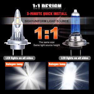 Mini 1:1 <span class=keywords><strong>dimensioni</strong></span> auto luce Led Super Bubright presa diretta Fanless Led lampadine fari H1 H7 Led fari - Product Image 6