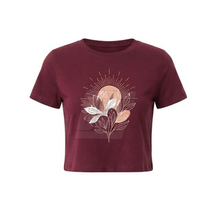 T-shirt court haut de gamme pour femme, manches courtes, décontracté, mode, coupe ajustée, streetwear, vêtements d'été, vente en gros - Product Image 5