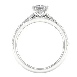 Anillo de Compromiso y Matrimonio RITZIN con Corte Princesa, Juego de Tres Piezas para Mujer en Oro Rosa/Plata - Product Image 2