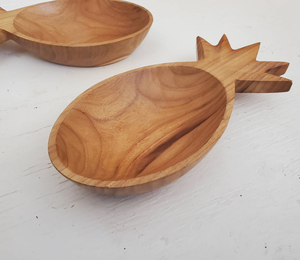 Bandeja de cuenco para servir en forma de piña de madera para ensaladas de frutas para ocasiones de fiesta producto de calidad de madera natural - Product Image 1