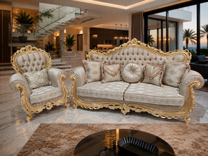 Juego de Sofás Chesterfield Tradicionales Hechos a Mano con Tela de Alta Calidad para Sala de Estar de Lujo - Product Image 3