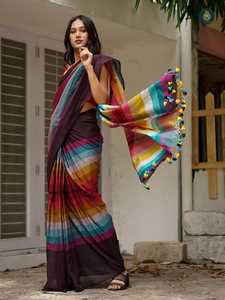 Blusa Sari pakistaní tradicional de lino hermosa secuencia vestido de moda india para mujer nuevas fiestas de Bollywood hechas de algodón de seda - Product Image 4