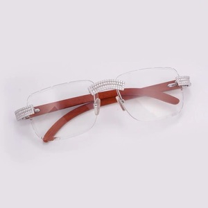 Latest Designer Unisex Yellow Eyeglasses with Moissanite Diamonds Gradient Lens Everyday Wear Spectacles for Unisex - Product Image 5