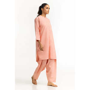 Conjunto Coordinado Chambray Teñido IPST-44554 Color Durazno, Ropa de Trabajo de Verano para Mujer, Hecho de Material de Algodón Suave - Product Image 4