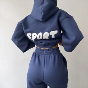 Wholesale Customize Design Print logo Plus Size <b>Women</b> Tracksuit Sweatsuit Joggers Tracksuits Set Hoodies and <b>Sweat</b> <b>Pants</b> Sets - Product Image 4