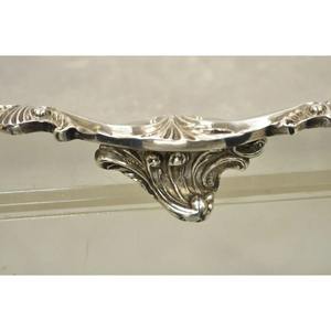 Plateau de service en argent plaqué, plateau en argent plaqué vintage, style victorien anglais, plateau de service festonné - Product Image 6