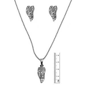 Tip Top Fashions Juego de colgantes de aleación de zinc de piedra austriaca chapado en rodio-1201124 - Product Image 1