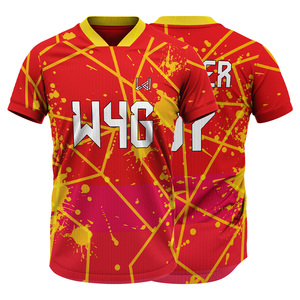 เสื้อฟุตบอลแขนสั้นผ้าโพลีเอสเตอร์แบบ100% ตัดอัตโนมัติเทคนิคออกแบบได้ตามต้องการ - Product Image 4