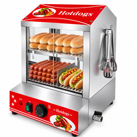 Chauffe-pains à hot-dogs électrique 27L à économie d'énergie, 220V, en acier inoxydable 201, avec bouton poussoir, pour les magasins de proximité et les marchés nocturnes
