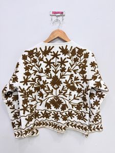 <b>White</b> Suzani <b>Jacket</b> Embroidered Velvet <b>Jacket</b> Indian Winter <b>Jacket</b> Coat Floral <b>Jacket</b> For Women Warm Suzani Coat - Product Image 6