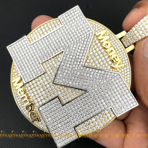 Personalizado 10kt oro amarillo Hip Hop joyería totalmente helado 5tcw corte brillante Moissanite diamantes IGI colgante fino colgantes encantos - Product Image 4