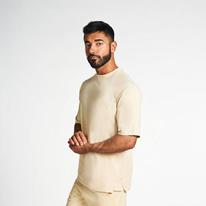 Camiseta personalizada de alta calidad con cuello redondo para hombre, Camiseta 100% de algodón de peso pesado con hombros caídos, camiseta en blanco para hombre - Product Image 4