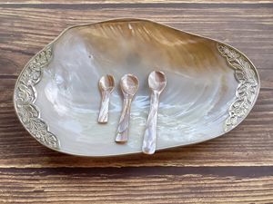 Venta al por mayor de lujo restaurante Hotel cena madre de perla cuchara Shell caviar cuchara hecha a mano Vietnam ayuda a mantener todo el sabor de - Product Image 5