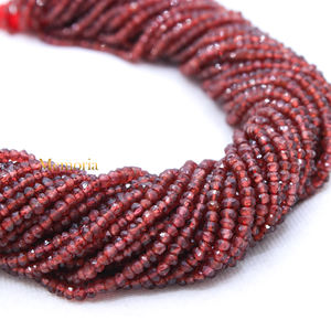 Prix usine 33 ligne naturel 3.2mm grenat pierre Rondelle facettes Chakra guérison pierres précieuses perles brin pour la fabrication de bijoux - Product Image 3