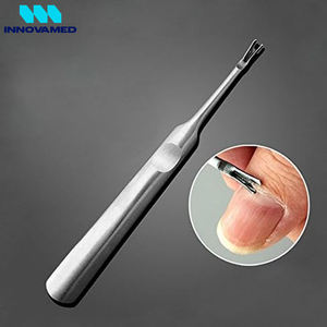 Kit d'instruments de podologie et de pédicure en acier inoxydable de qualité chirurgicale, curettes double face et limes à ongles pour le soin des ongles incarnés - Product Image 5