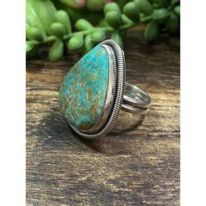 Wydell Billie Royston <b>Turquoise</b> Sterling Silver Adjustable <b>Ring</b> Size 9.25 - Product Image 4