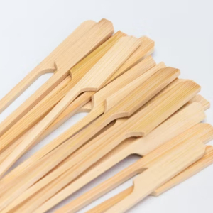 Brochettes en bambou personnalisées avec logo - Résistantes à la chaleur, style drapeau et de golf pour barbecue - Product Image 1