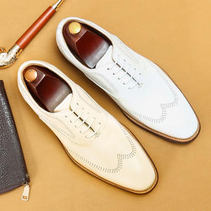 New <b>Mens</b> Brogue Leather <b>Shoes</b> with Exquisite Carvings Stylish Business <b>Casual</b> Footwear <b>White</b> Genuine Leather <b>shoes</b> - Product Image 2
