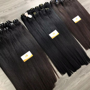 Vente en gros 100g paquet soyeux vietnamien Remy cheveux humains 30 pouces vague droite Machine Double trame cheveux tissage matière première perruques - Product Image 1