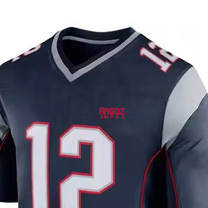 เสื้อเจอร์ซีย์ฟุตบอลอเมริกันออกแบบใหม่มีไซส์ใหญ่และยาวแขนสั้นระบายอากาศได้ดี - Product Image 4