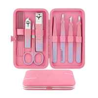 Kit de pédicure manucure de qualité supérieure avec pochette Ensembles de manucure fabriqués au Pakistan Outils de soins de pédicure en acier inoxydable Pince à épiler, coupe-ongles
