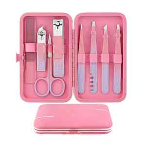 Kit de pédicure manucure de qualité supérieure avec pochette Ensembles de manucure fabriqués au Pakistan Outils de soins de pédicure en acier inoxydable Pince à épiler, coupe-ongles - Product Image 1