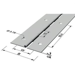 Bisagra para Muebles de Hospital, Bisagra Abierta de 40 mm de Ancho, 0.7 mm de Grosor, 1800 mm de Longitud, Hierro Chapado en Latón, Paquete de 10, Serie PG - Product Image 3