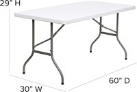 Table-banc pliant portable blanc pour extérieur, 1,2 m, 1,5 m, 1,8 m, 2,4 m, idéal pour mariages, banquets, événements, pique-niques - Vente en gros