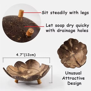 Bol à savon en coquille de noix de coco fait à la main Coquilles de noix de coco écologiques Produits fabriqués à partir de la vente en gros vietnamienne - Product Image 6