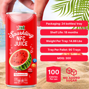 Boisson pétillante de jus de pastèque de 330ml-Usine du Vietnam, boissons gazeuses, OEM/ODM, marque privée et échantillon gratuit - Product Image 3