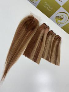 Venta al por mayor Bonestraight Vietnam Paquetes y Pelucas de Cabello Humano con Super Doble Dibujado Virgen HD Encaje Cierre Suizo Color Piano - Product Image 4