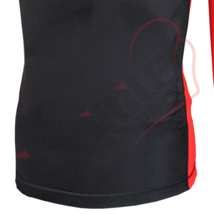 Venta al por mayor MMA Elite Rojo Negro Rash Guard Diseño Personalizado Sublimado con Caucho Forrado Premium Transpirable Larga Longitud Fabricante - Product Image 4